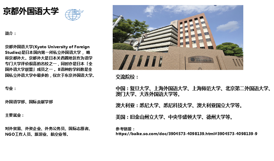 京都外国语大学 四川中留国际教育